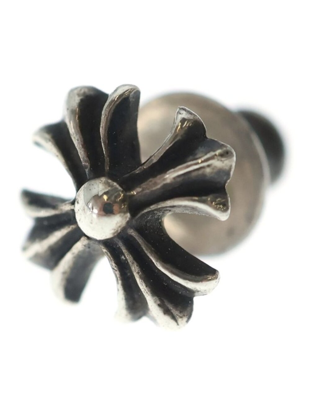 Chrome Hearts No2 CH Pls CH Plus Stud Earrings Silver